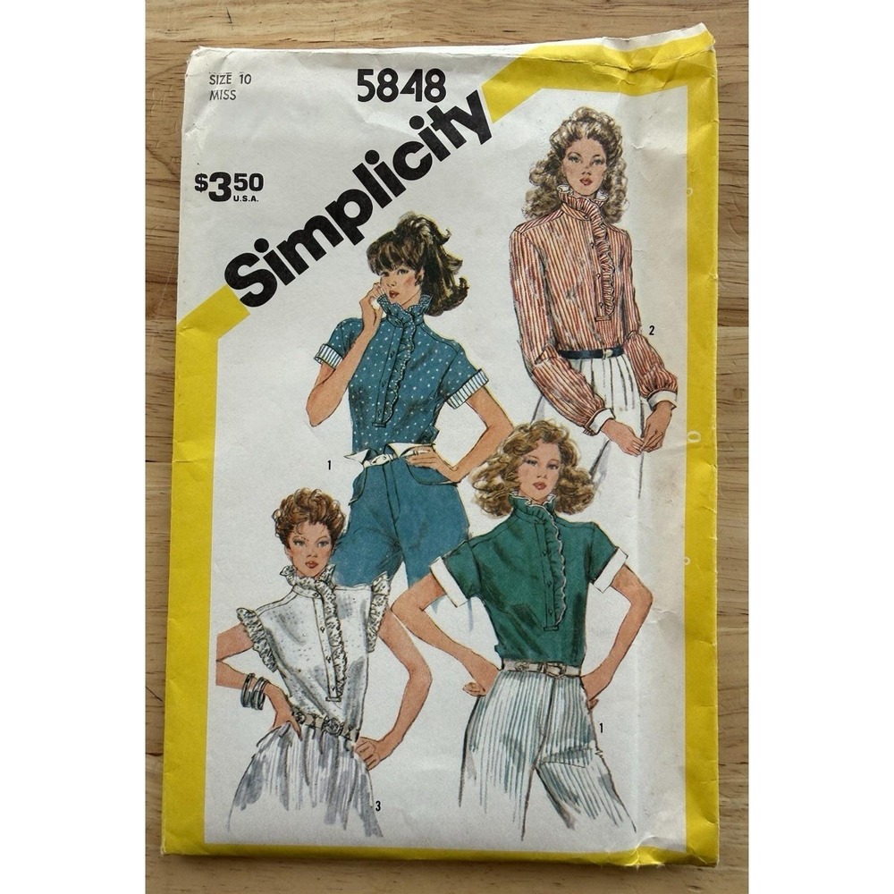 Simplicity‎ 5848 Miss Blouse With Sleeve Variations Size 10 Uncut FF